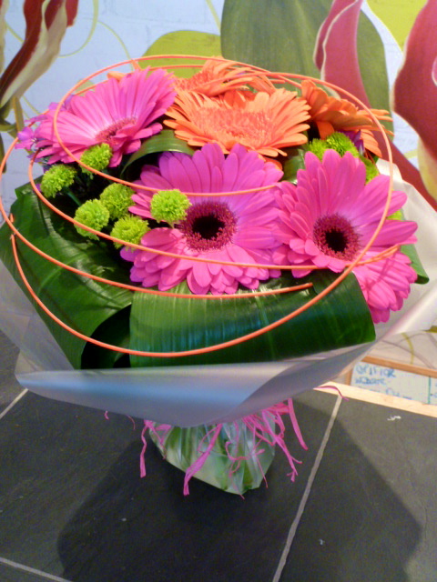 Funky Gerbera Handtied