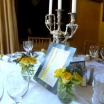 candelabra and flower votives