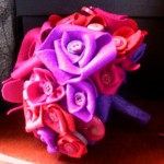 Cerise and purple felt and button bouquet From £50.00 Cerise and purple felt and button keepsake bouquet