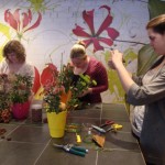 Eden Flower School floral design class in action