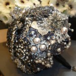 Silver bling keepsake bouquet From £125.00 silver black and pearl bling brooch bouquet